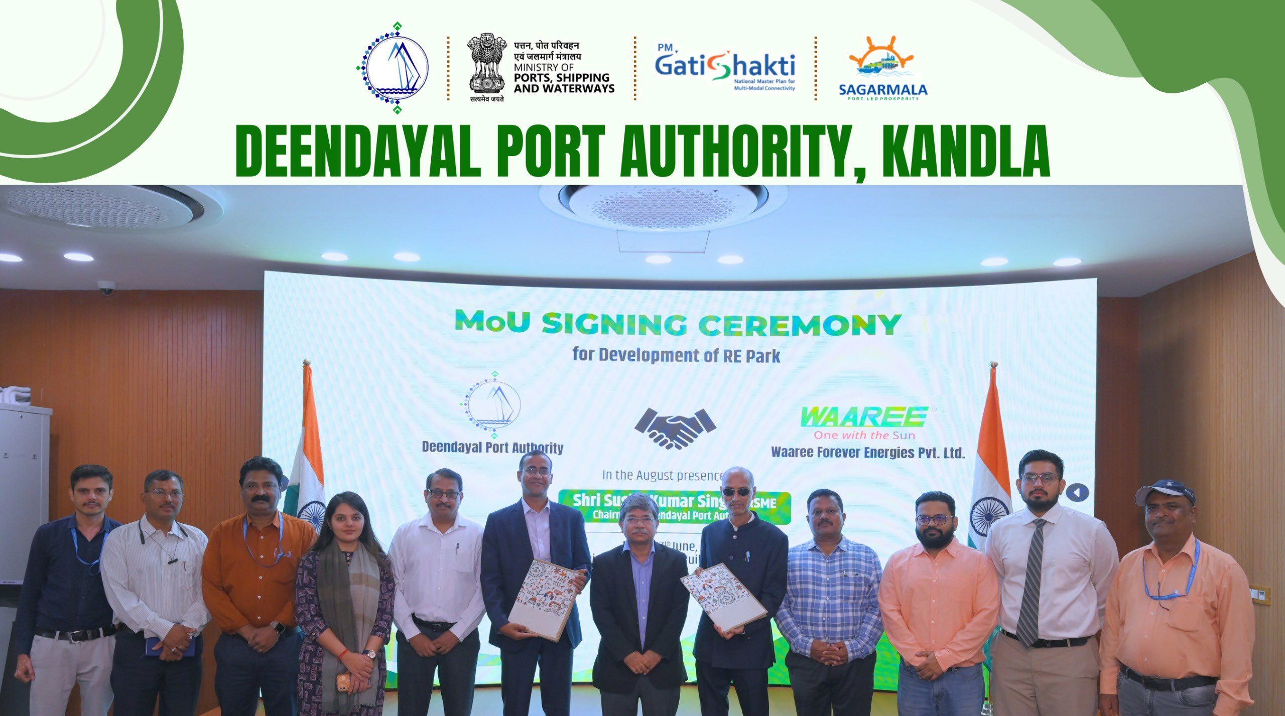 Deendayal Port Authority and Waaree Energies Collaborate for 4 GW Renewable Energy Park in Kandla