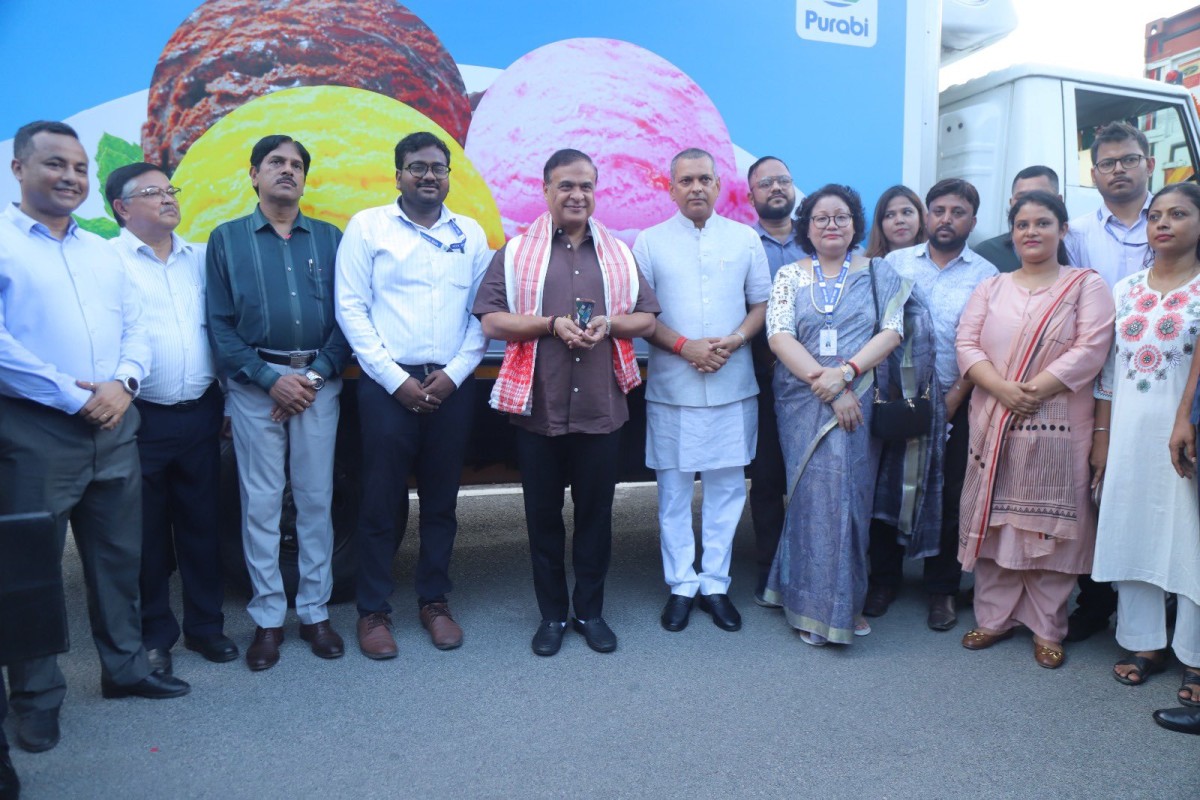 CM Biswa Sarma flags off first Purabi Ice Cream export consignment to Bhutan 1 CM Biswa Sarma flags off first Purabi Ice Cream export consignment to Bhutan ASSAM CM WAMUL APOEDA CM Biswa Sarma flags off first Purabi Ice Cream export consignment to Bhutan