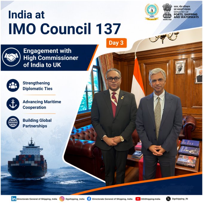 HM9T3lZa8AAzk62 India strengthens Global Maritime Leadership at 137th IMO Council Session in London