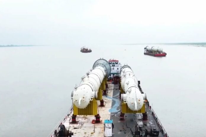 Inland Waterways achieve major milestone as 1,668 MT ODC cargo reaches Bihar via National Waterway-1