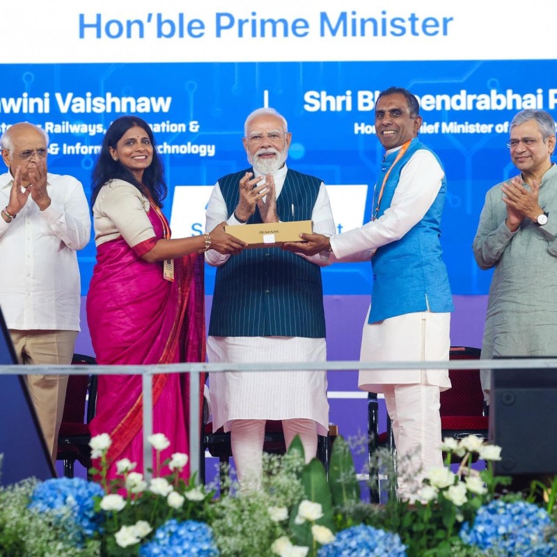 PM Modi inaugurates Gujarat Semiconductor facility in Sanand 1 PM Modi inaugurates Gujarat Semiconductor facility in Sanand PM Modi inaugurates the CG Semi OSAT facility in Sanand PM Modi inaugurates Gujarat Semiconductor facility in Sanand