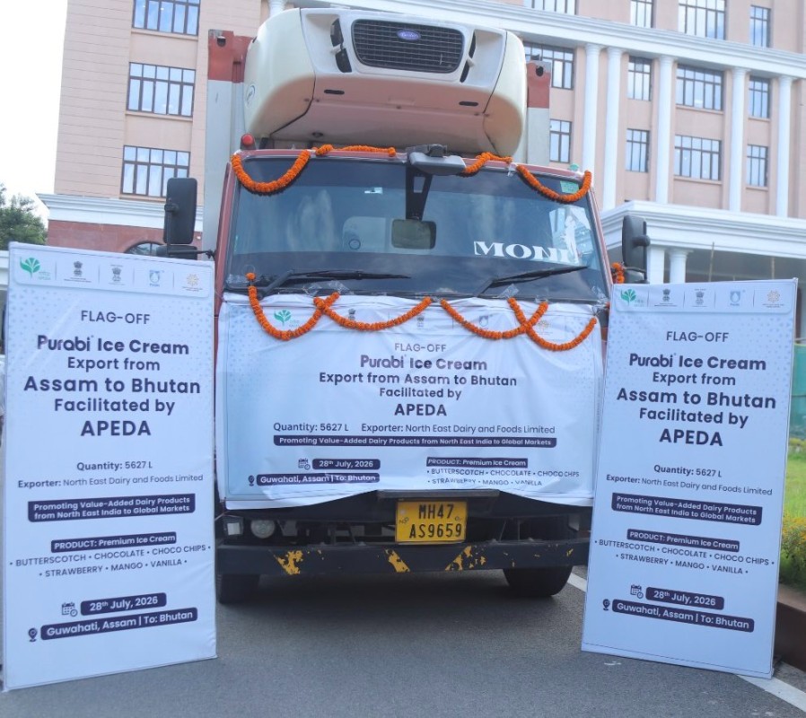 CM Biswa Sarma flags off first Purabi Ice Cream export consignment to Bhutan 2 CM Biswa Sarma flags off first Purabi Ice Cream export consignment to Bhutan PURABI ICE CREAM ASSAM 1 CM Biswa Sarma flags off first Purabi Ice Cream export consignment to Bhutan