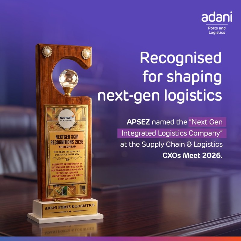 Adani Ports and SEZ recognised as "Next Gen Integrated Logistics Company" at Supply Chain & Logistics CXOs Meet 2026 2 Adani Ports and SEZ recognised as "Next Gen Integrated Logistics Company" at Supply Chain & Logistics CXOs Meet 2026 adani apsez port Adani Ports and SEZ recognised as "Next Gen Integrated Logistics Company" at Supply Chain & Logistics CXOs Meet 2026
