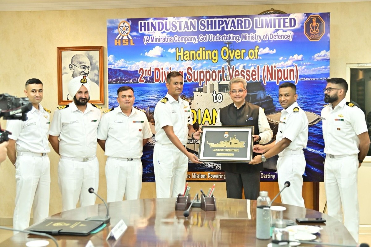 HSL delivers 'Nipun' diving support vessel to Indian Navy, strengthening India's underwater strategic capability 1 HSL delivers 'Nipun' diving support vessel to Indian Navy, strengthening India's underwater strategic capability 1785417782733 HSL delivers 'Nipun' diving support vessel to Indian Navy, strengthening India's underwater strategic capability