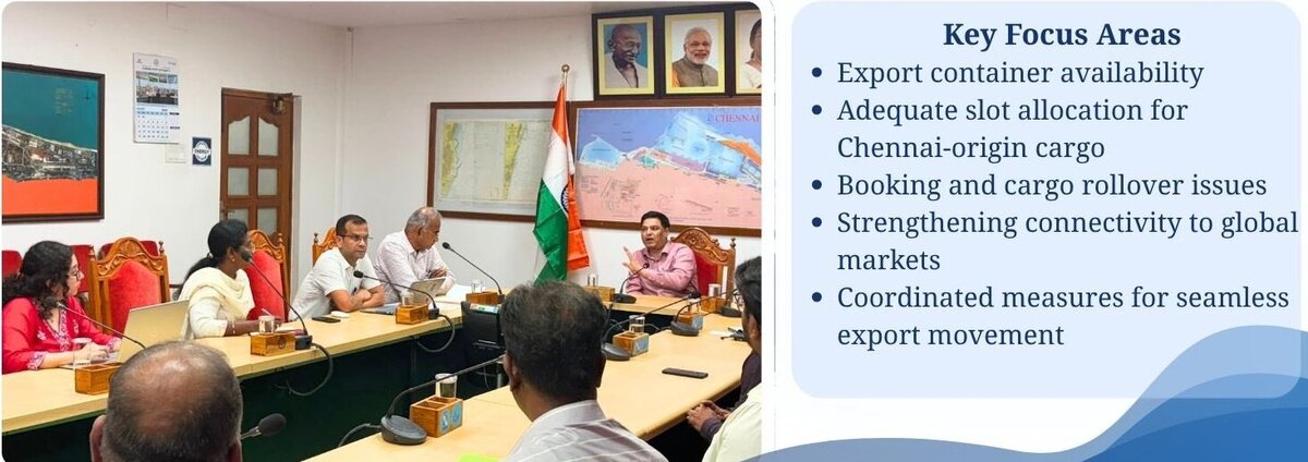 Chennai Port Authority engages Shipping Lines to facilitate seamless Export Cargo Movement 1 Chennai Port Authority engages Shipping Lines to facilitate seamless Export Cargo Movement Chennai Port Authority 2 1 Chennai Port Authority engages Shipping Lines to facilitate seamless Export Cargo Movement