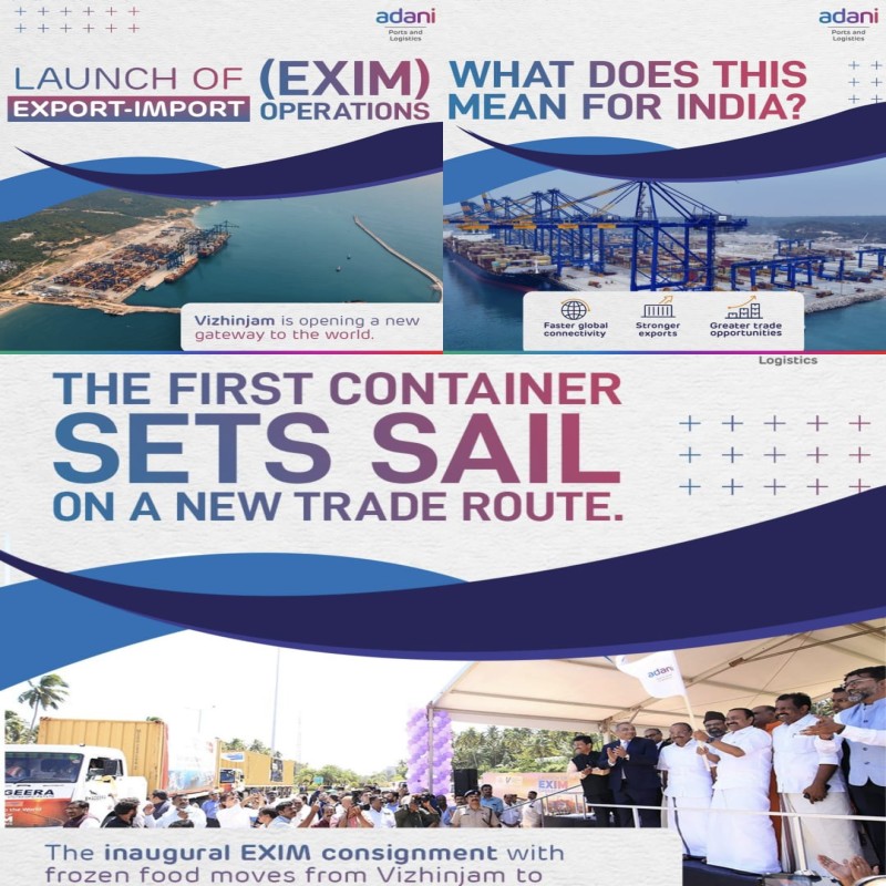 adani vizjam port Adani Vizhinjam International Seaport begins EXIM Operations, marking new chapter in India’s global trade connectivity