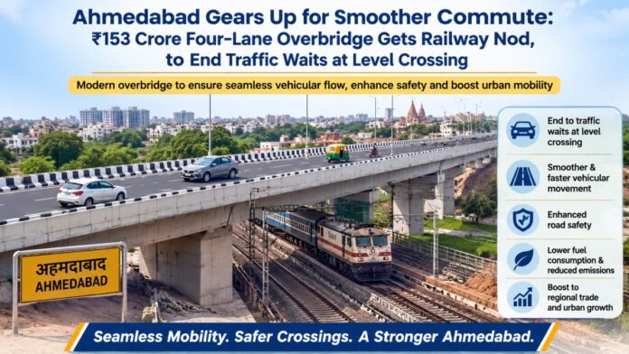 ₹153 Crore four-lane overbridge near Ahmedabad gets Railway approval, set to transform traffic flow at Level Crossing 305