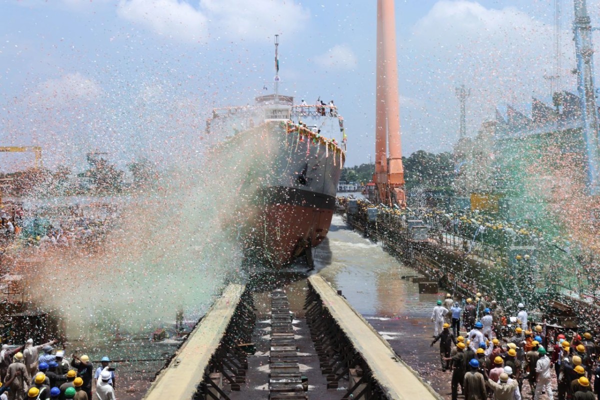 GRSE adds new milestone in Indigenous Warship Building with the launching of Shruti’ 1 GRSE adds new milestone in Indigenous Warship Building with the launching of Shruti’ grse new ship shruti GRSE adds new milestone in Indigenous Warship Building with the launching of Shruti’