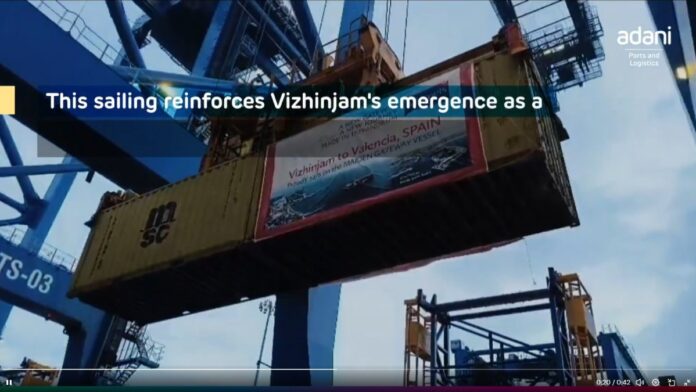 MSC Beryl carries the first export consignment to Valencia, leaves Vizhinjam Port