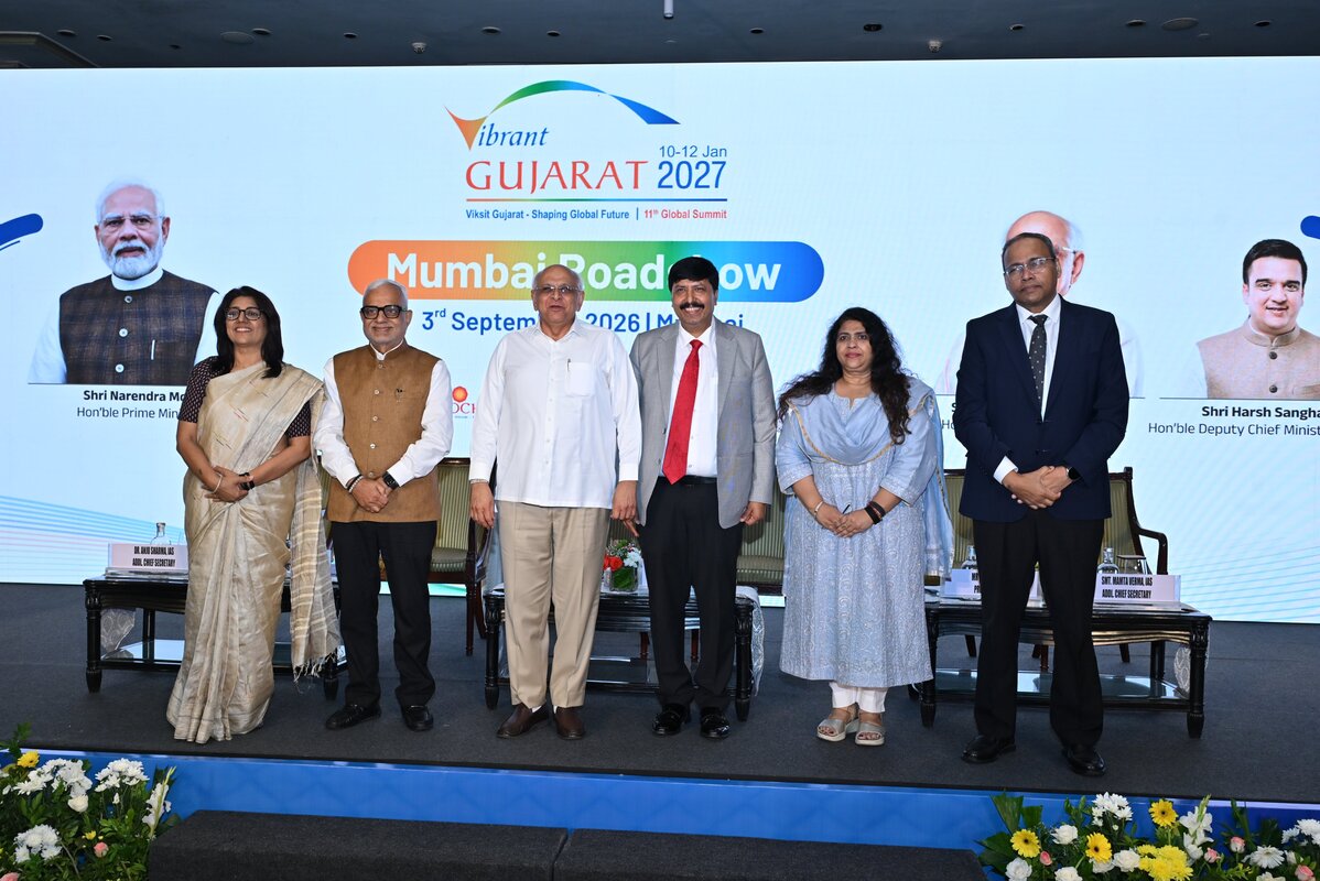 Gujarat CM with delegation at VGGS 2027 Mumbai Roadshow 1 “Come to Gujarat, Grow in Gujarat, Grow with Gujarat”: CM Bhupendra Patel at Vibrant Gujarat Global Summit-2027 pre-event roadshow in Mumbai