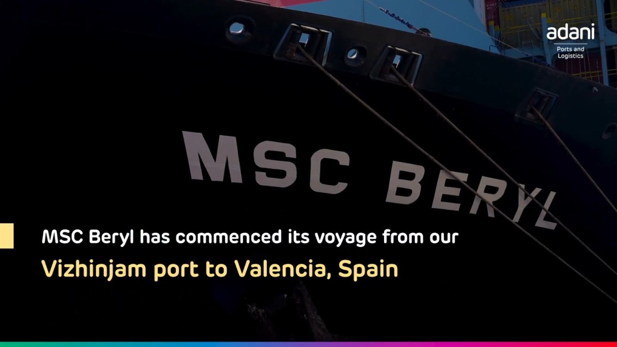 MSC BERYL ADANI PORT 1 1 MSC Beryl carries the first export consignment to Valencia, leaves Vizhinjam Port