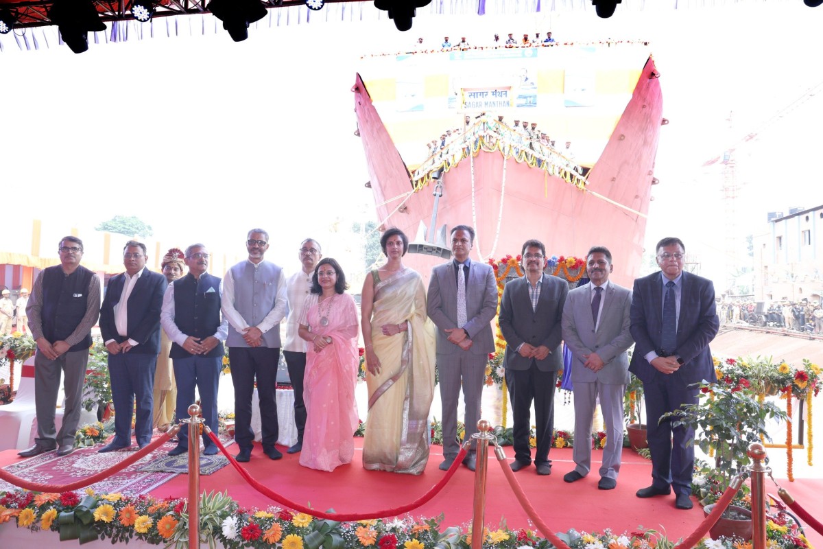 grse sagar manthan 1 GRSE launches indigenous ocean research vessel 'Sagar Manthan'