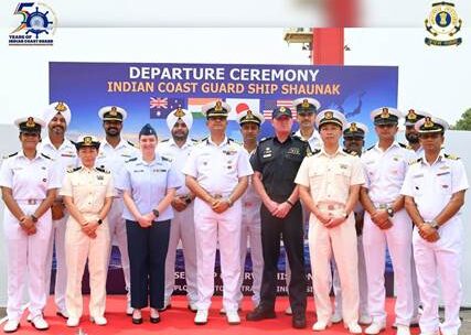 ICG Ship Shaunak sails from Chennai to Australia strengthening maritime cooperation through QUAD‑at‑Sea Ship Observer Mission 1 ICG Ship Shaunak sails from Chennai to Australia strengthening maritime cooperation through QUAD‑at‑Sea Ship Observer Mission icg shaunak ceremony edited ICG Ship Shaunak sails from Chennai to Australia strengthening maritime cooperation through QUAD‑at‑Sea Ship Observer Mission