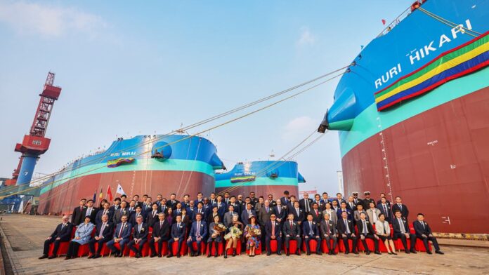 MOL holds joint naming ceremony for world's 1st 3 Ammonia-Fueled Capesize Bulk Carriers