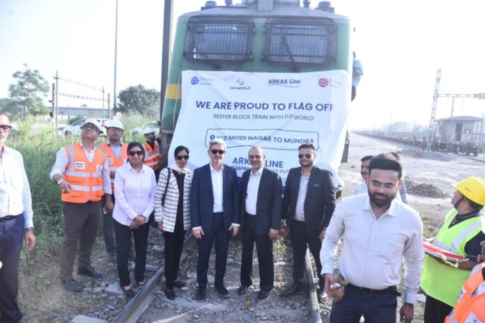 Arkas Line flags off first reefer block train from DP World’s ICD Modinagar