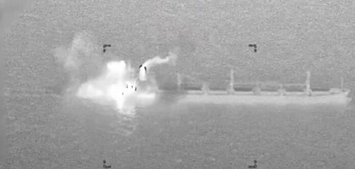US fighter jet strikes cargo ship in Gulf of Oman as Iran blockade tightens